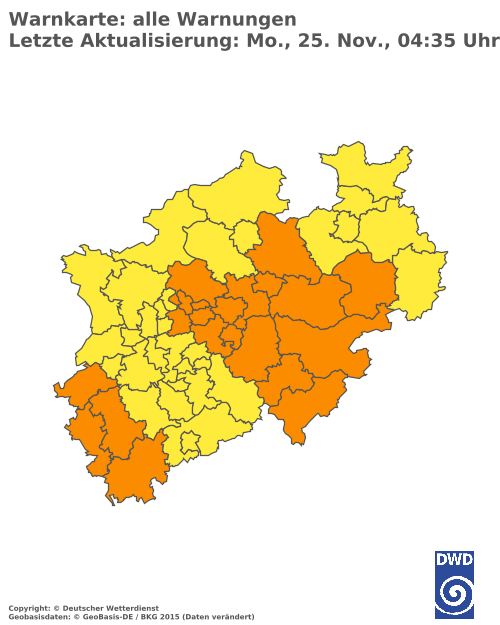 Aktuelle Wetterwarnungen für  Oberbergischer Kreis