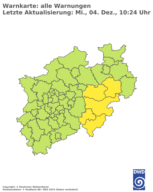 Aktuelle Wetterwarnungen für  Oberbergischer Kreis