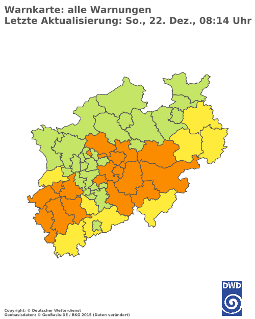 Aktuelle Wetterwarnungen für  Oberbergischer Kreis