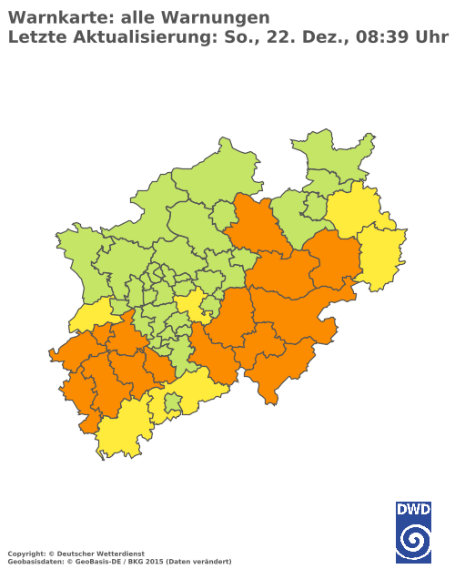 Aktuelle Wetterwarnungen für  Oberbergischer Kreis