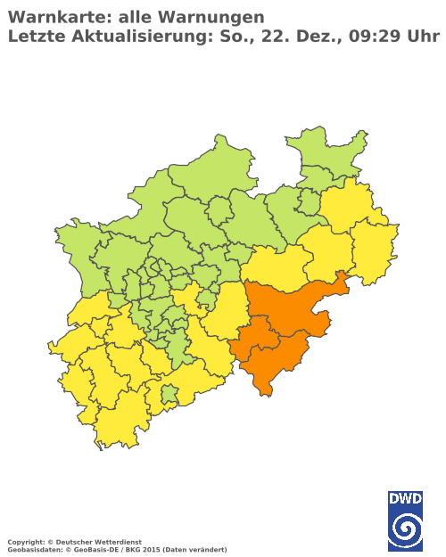 Aktuelle Wetterwarnungen für  Oberbergischer Kreis