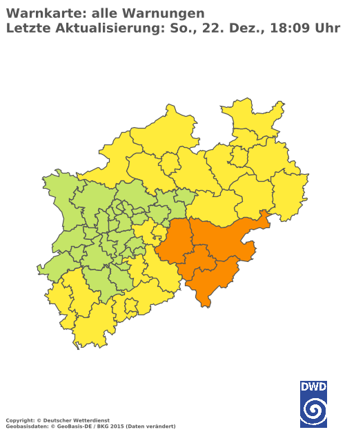 Aktuelle Wetterwarnungen für  Oberbergischer Kreis