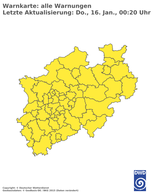 Aktuelle Wetterwarnungen für  Oberbergischer Kreis