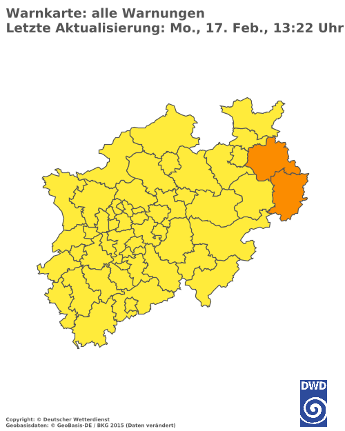 Aktuelle Wetterwarnungen für  Oberbergischer Kreis