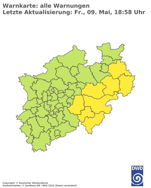 Aktuelle Wetterwarnungen für  Oberbergischer Kreis