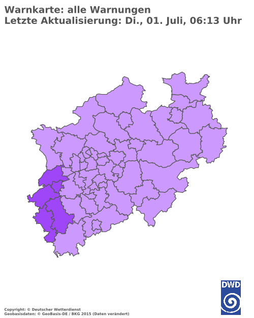 Aktuelle Wetterwarnungen für  Oberbergischer Kreis